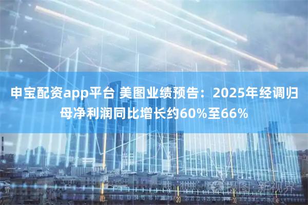 申宝配资app平台 美图业绩预告：2025年经调归母净利润同比增长约60%至66%